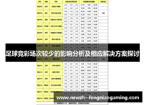 足球竞彩场次较少的影响分析及相应解决方案探讨